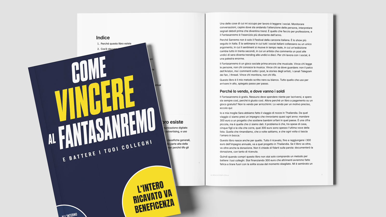 Mockup del libro Come vincere al Fantasanremo